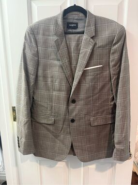 The Kooples Men's Gray Plaid Blazer - Classic Tailored Fit